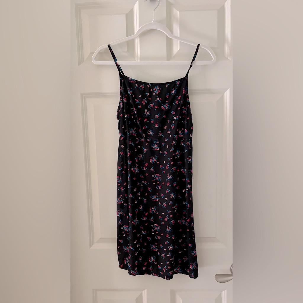 Vans Mandi Cami Tank Top Black Floral Summer Sundress Skater, S